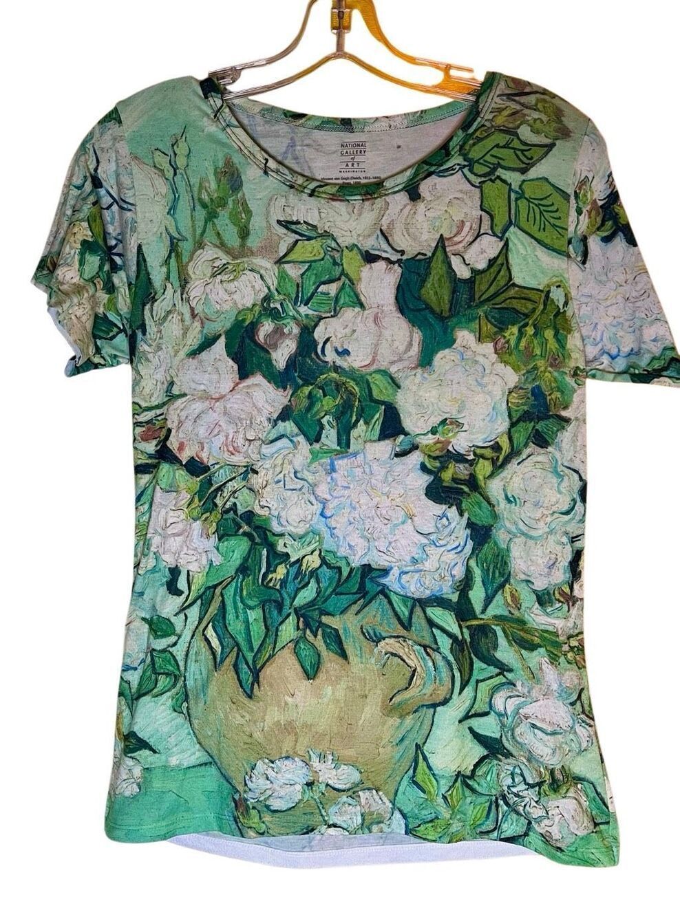 Roses by Vincent Van Gogh National Gallery Of Art T Shirt Women's Size Medium